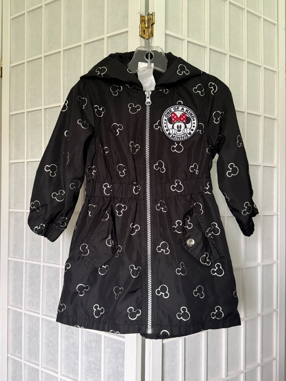 Disney Minnie Mouse Black Hooded Raincoat for Kids Size 2T